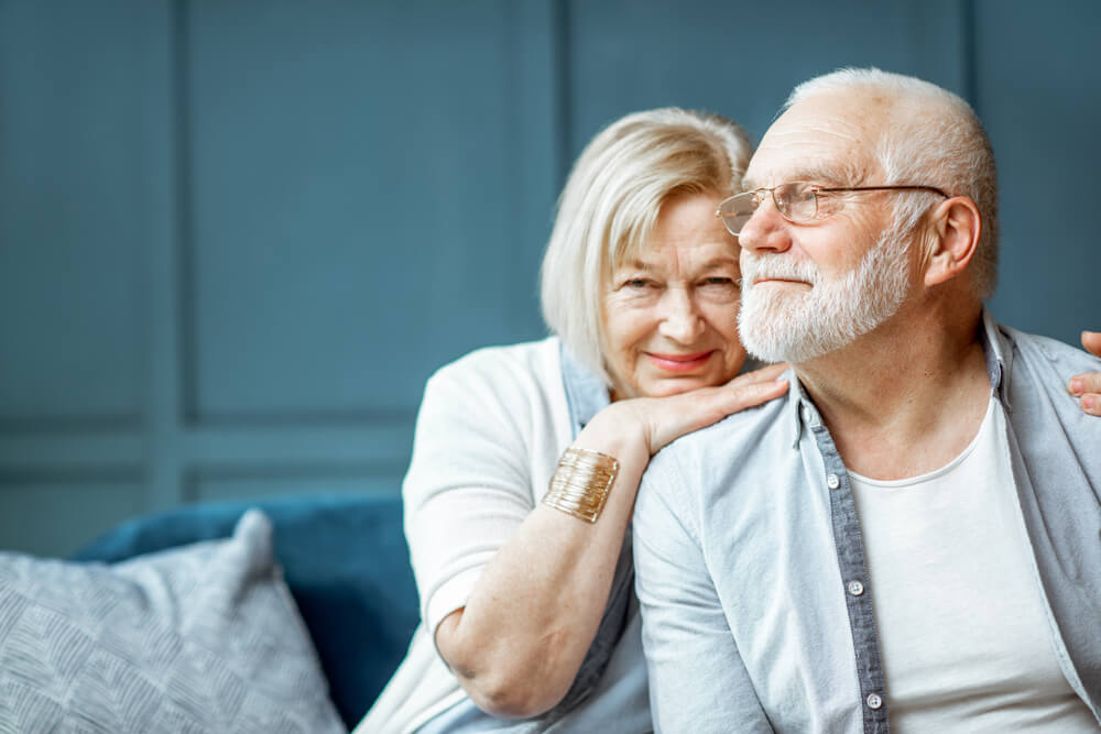 elderly couple reflecting on medication routine